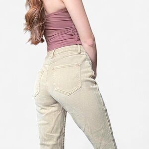 Tan high rise jeans